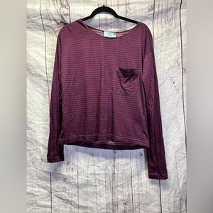 Vintage Prada Striped Long Sleeve Pocket Tee Large